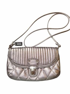 Vintage Coach Metallic silver  Quilted Crossbody Bag